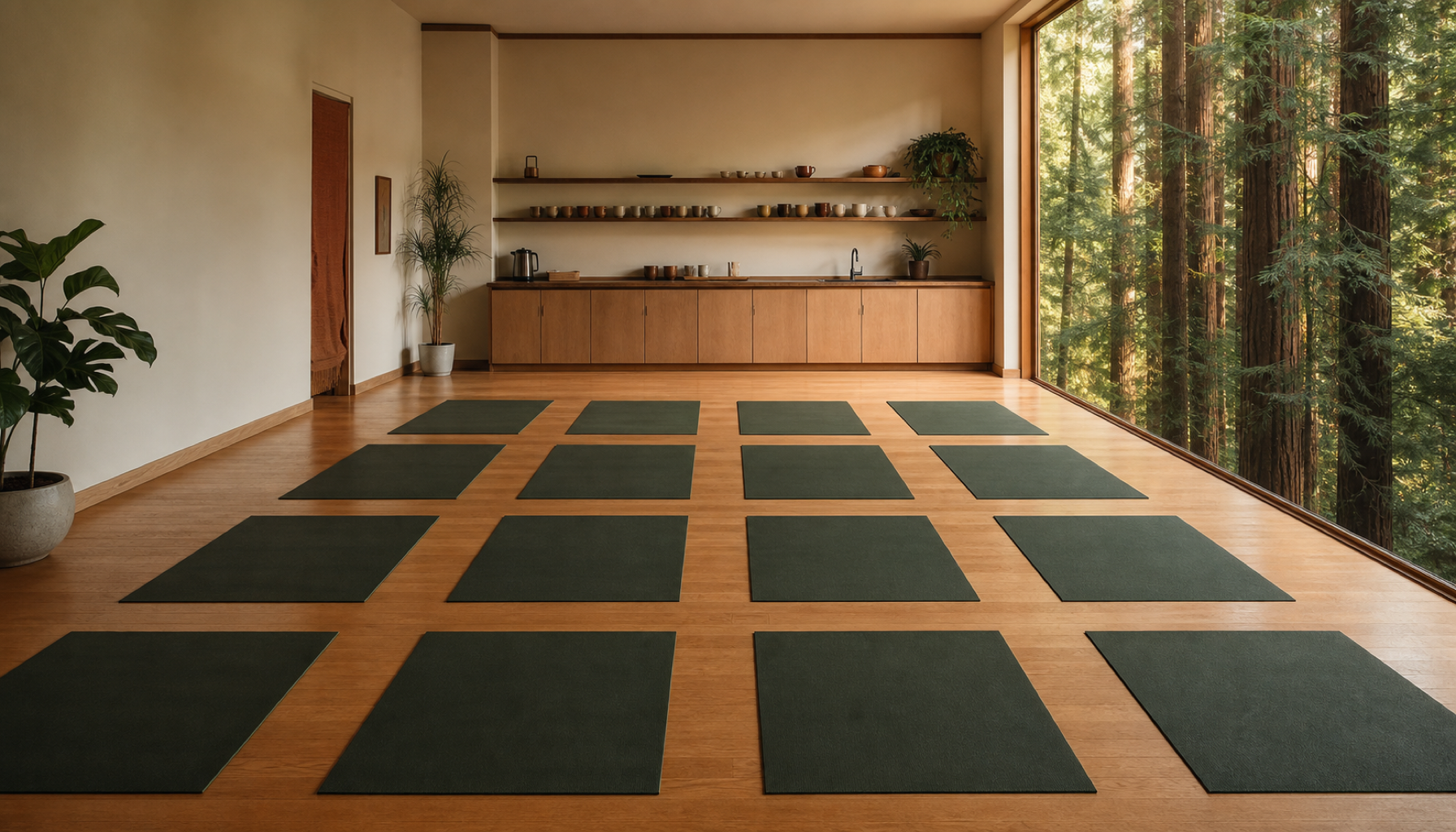 Santa Cruz Main Room, redwoods in the window